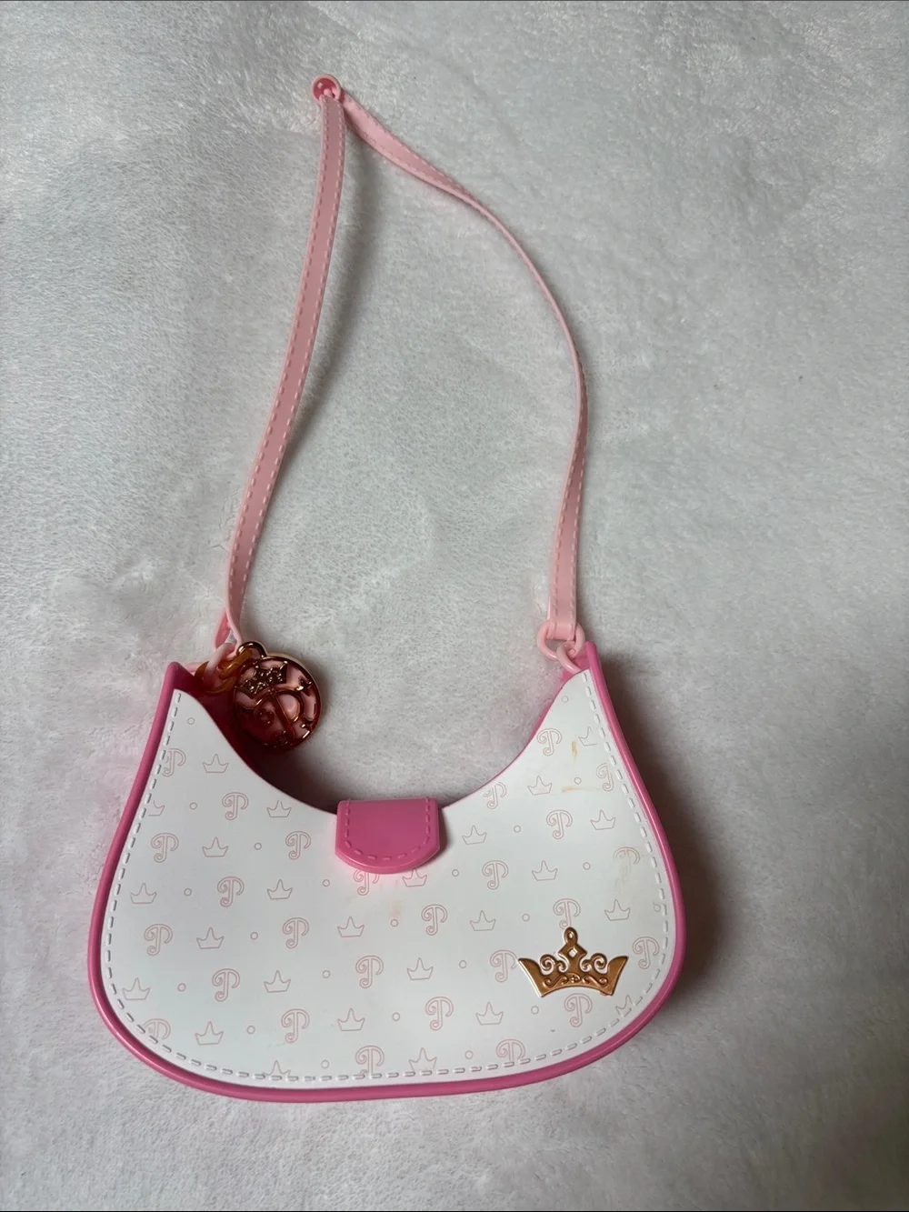 Disney Pink and White Princess Crown Crossbody Bag